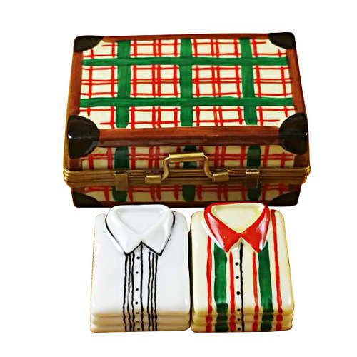 Magnifique Suitcase with Two Shirts Limoges Box