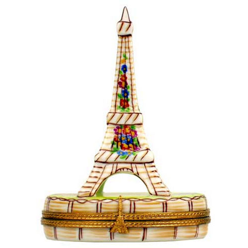 Magnifique Eiffel Tower with Flowers Limoges Box