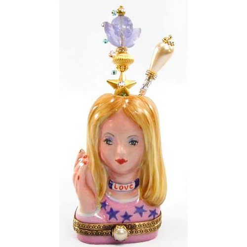 Chanille Lady Head Vase - Flower Child Limoges Box