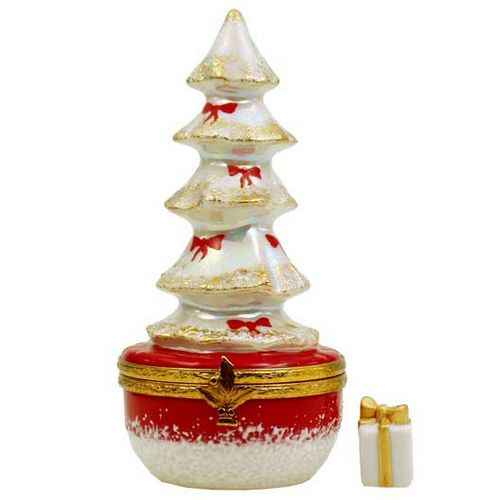 Artoria White Christmas Tree Limoges Box