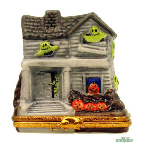 Artoria Haunted House with Green Ghosts Limoges Box