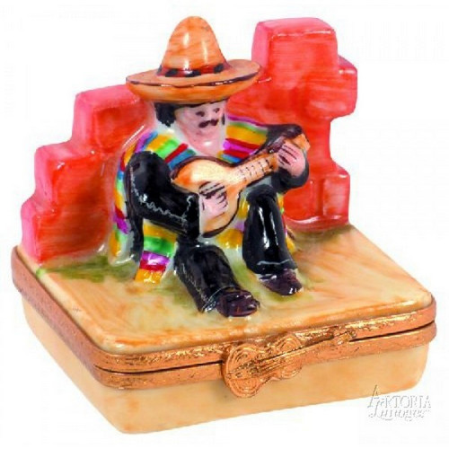 Artoria Mexican with Guitar Limoges Box