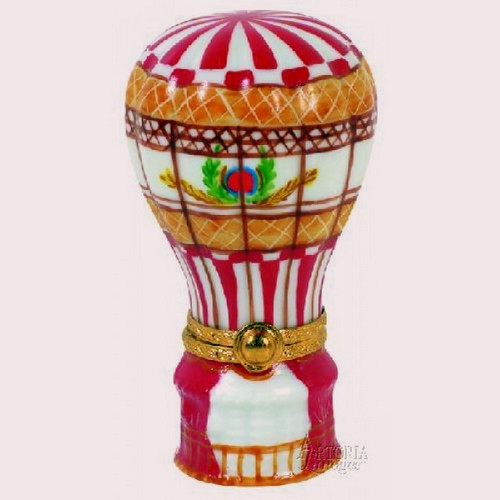 Artoria Hot Air Balloon: Red and White Limoges Box