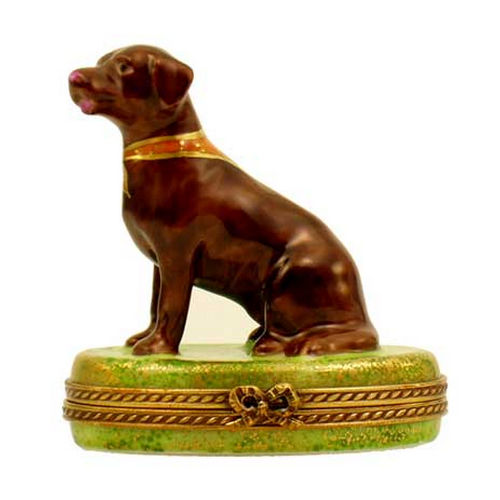 Chamart Chocolate Labrador Dog Limoges Box