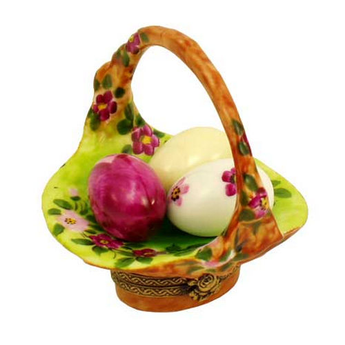 Rochard Basket of Eggs Floral Limoges Box