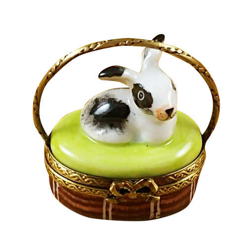 Rochard Basket with Mini Rabbit Limoges Box