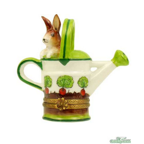 Rochard Watering Can with Rabbit Limoges Box