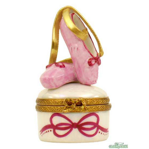 Rochard Ballet Shoes on Round Limoges Box