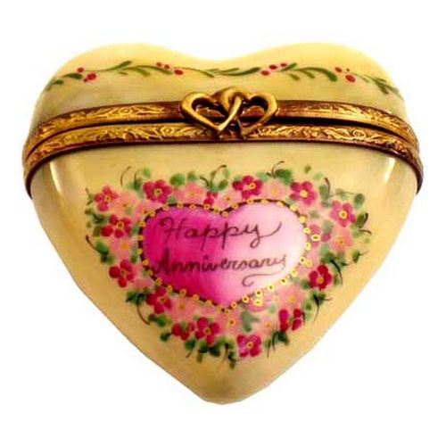Rochard Happy Anniversary Heart Limoges Box