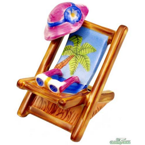 Rochard Lounge Chair with Palm Tree Limoges Box