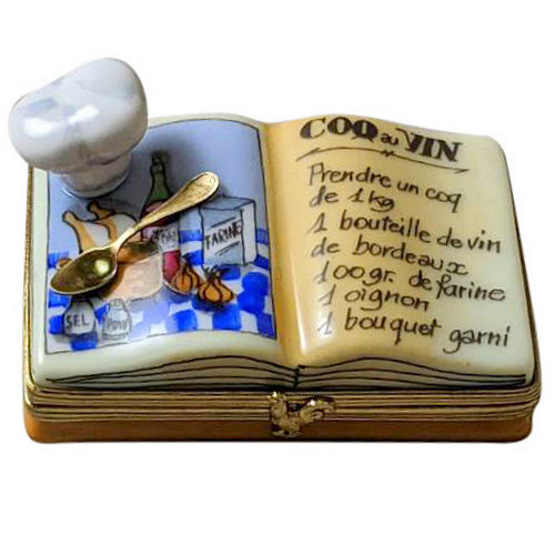 Rochard Cookbook with Chef Hat Limoges Box