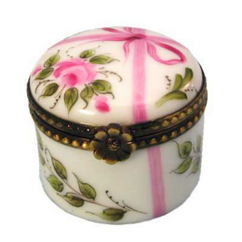 Rochard Baby's First Curl Round Pink Limoges Box