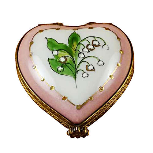 Rochard Mini Heart Lily of the Valley Limoges Box