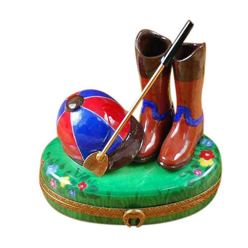 Rochard Riding Set with Hat and Boots Limoges Box