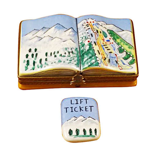 Rochard Trail Map with Removable Lift Ticket Limoges Box
