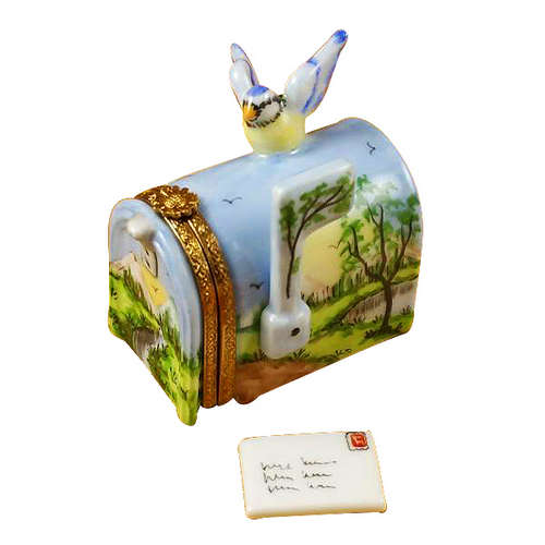Rochard Mailbox with Landscape and Removable Letter Limoges Box