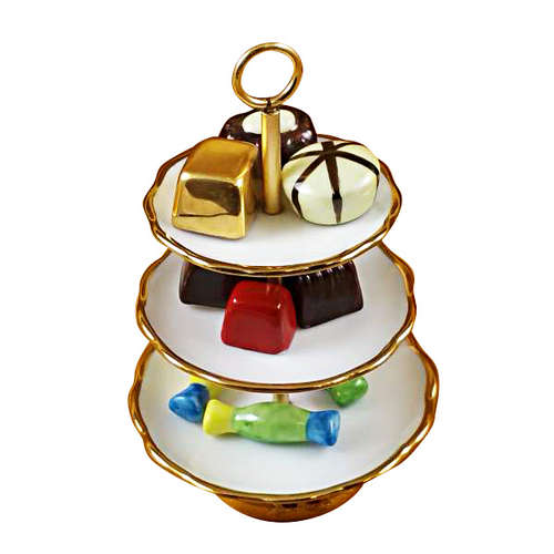 Rochard Sweet Tray with Nine Removable Candies Limoges Box