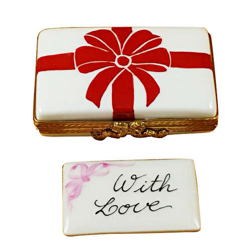 Rochard Gift Box with Red Bow - with Love Limoges Box