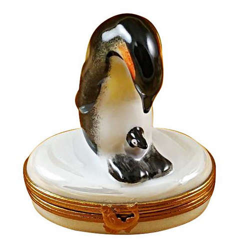 Rochard Penguin with Baby Limoges Box