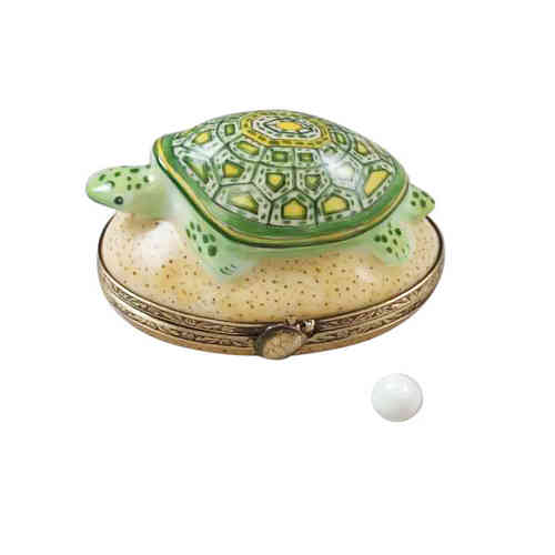 Rochard Turtle On Sand with Egg Limoges Box