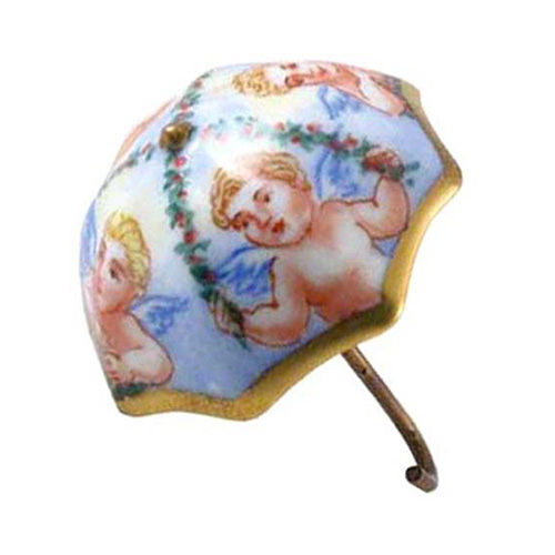 Chanille Umbrella with Angels Limoges Box